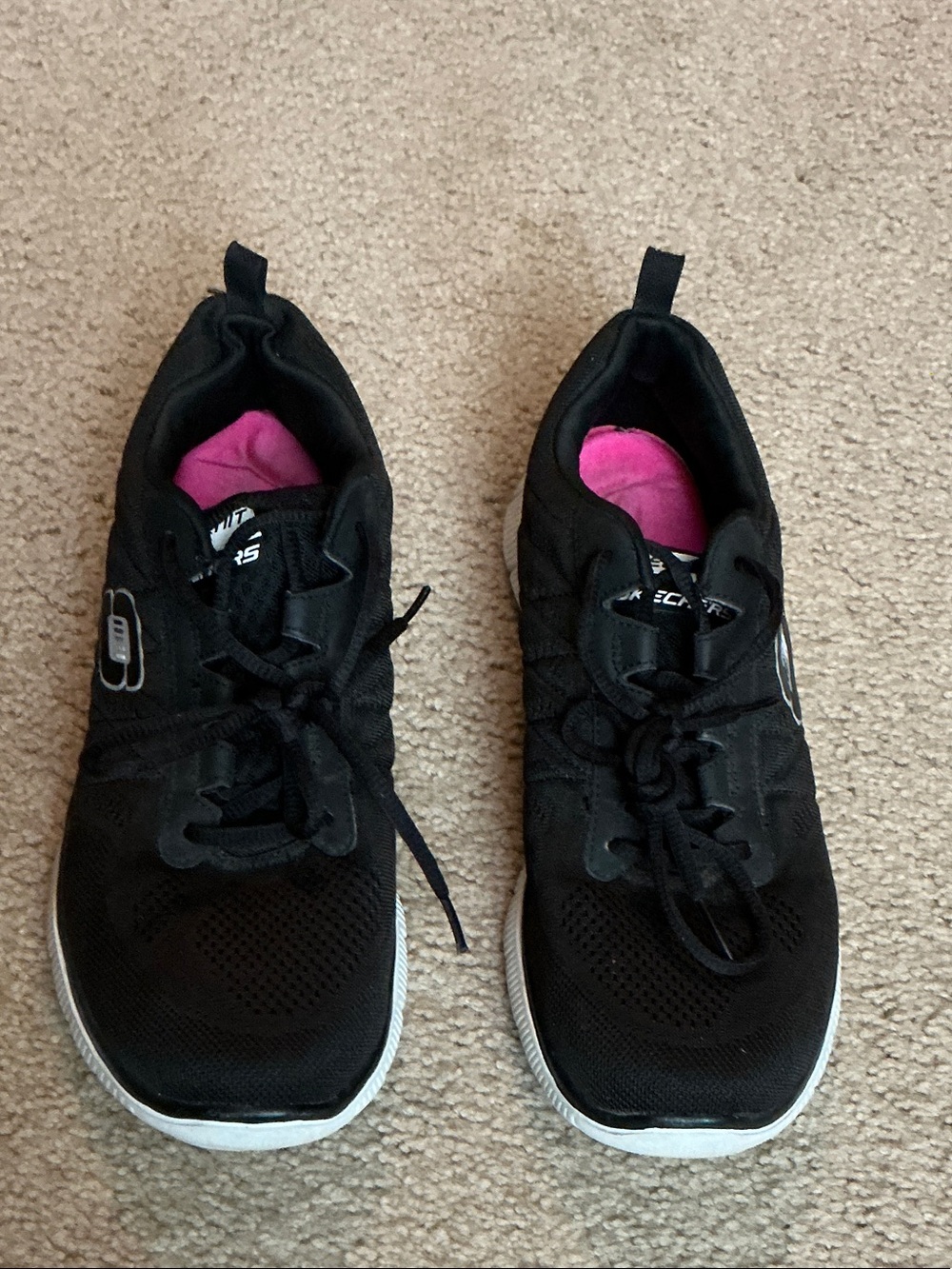 Skechers Black Women's Athletic Sneakers with Pink Insoles